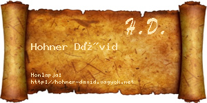 Hohner Dávid névjegykártya
