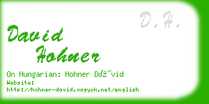 david hohner business card